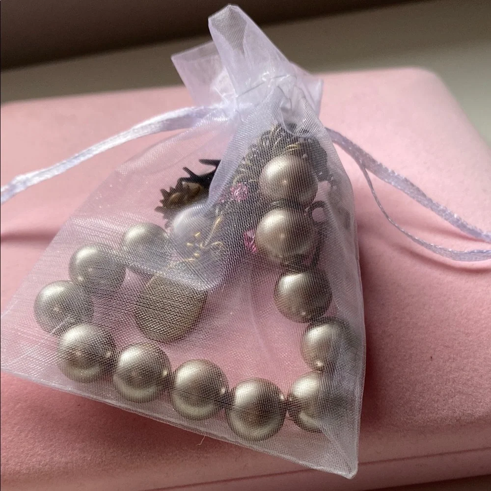 Charming Bronze and Pink Beaded Bracelet. Stretchy Band. EUC. - Picture 7 of 7